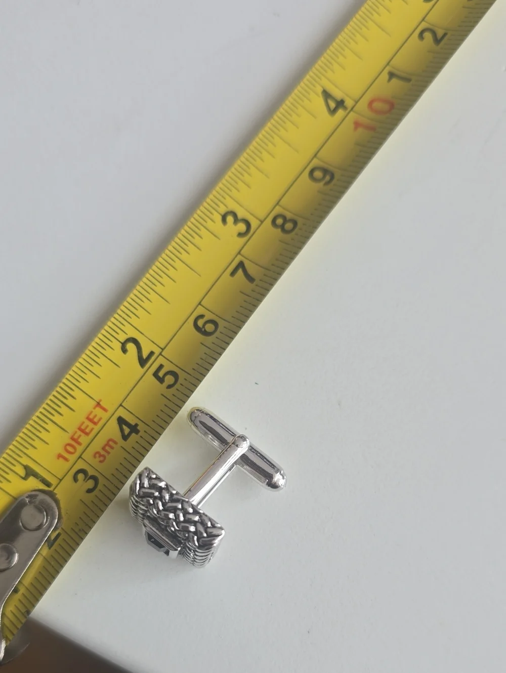 Square Rope-Textured Sterling Silver Cuff Links with Blue Topaz